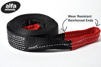 (2) Two Pack Tow Strap 2" 20' 4T 9000lbs 2x20 winch sling Off Road ATV UTV