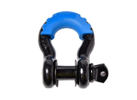 3/4" Black DRing Bow Shackle 10500LB w Blue Plastic noise vibration Protector