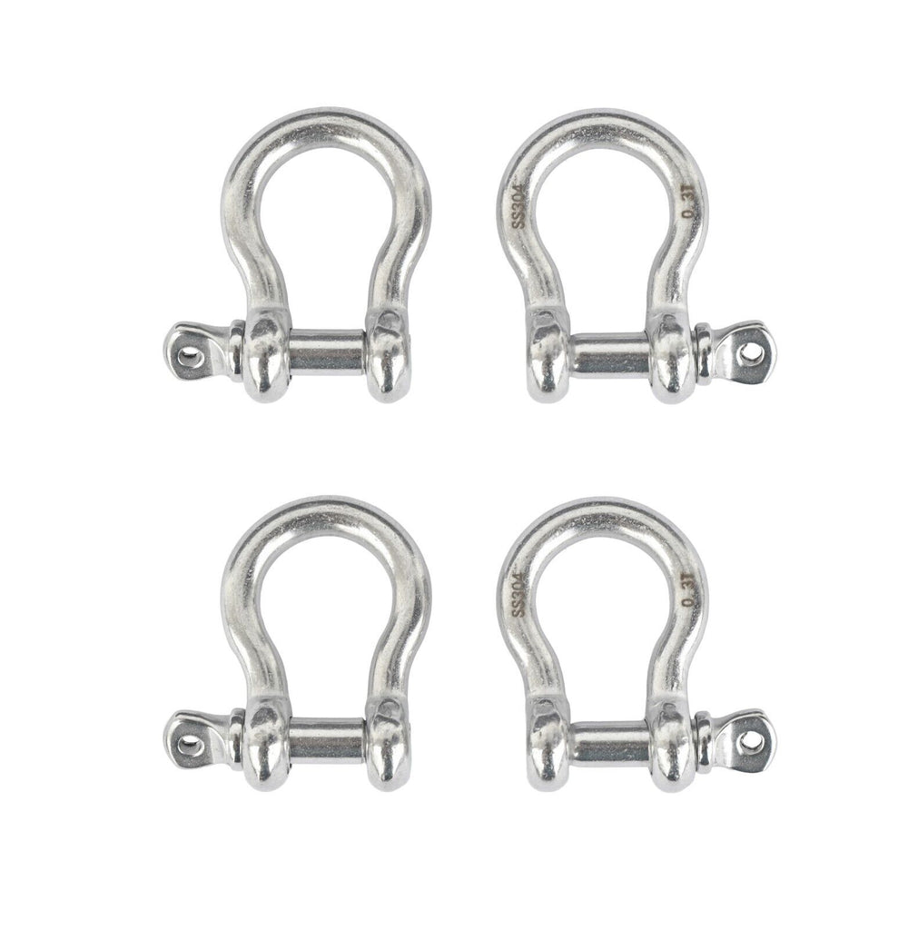 4 pack Marine Bow Shackle 5mm 3/16" Stainless Steel 304  DRing Boat Sail Rigging