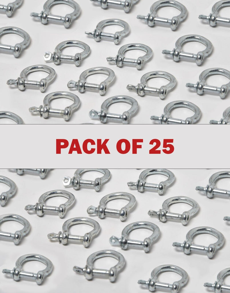 Bow Shackle 5mm 3/16" M5 Nickel Plated Steel Screw Pin Anchor Rigging Pack of 25