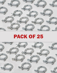 Bow Shackle 5mm 3/16" M5 Nickel Plated Steel Screw Pin Anchor Rigging Pack of 25
