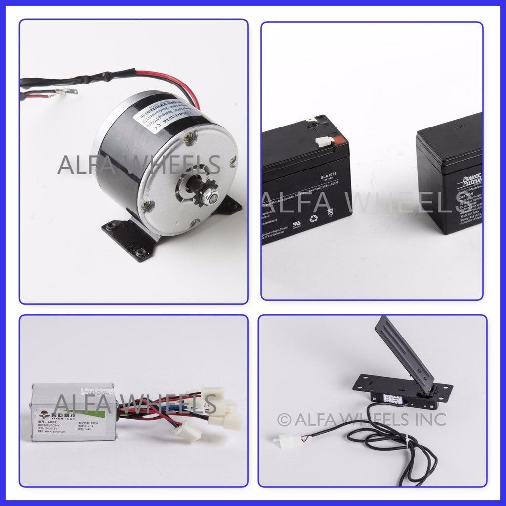 24 Volt electric motor kit w Batteries, Speed Control box & Foot Pedal Throttle