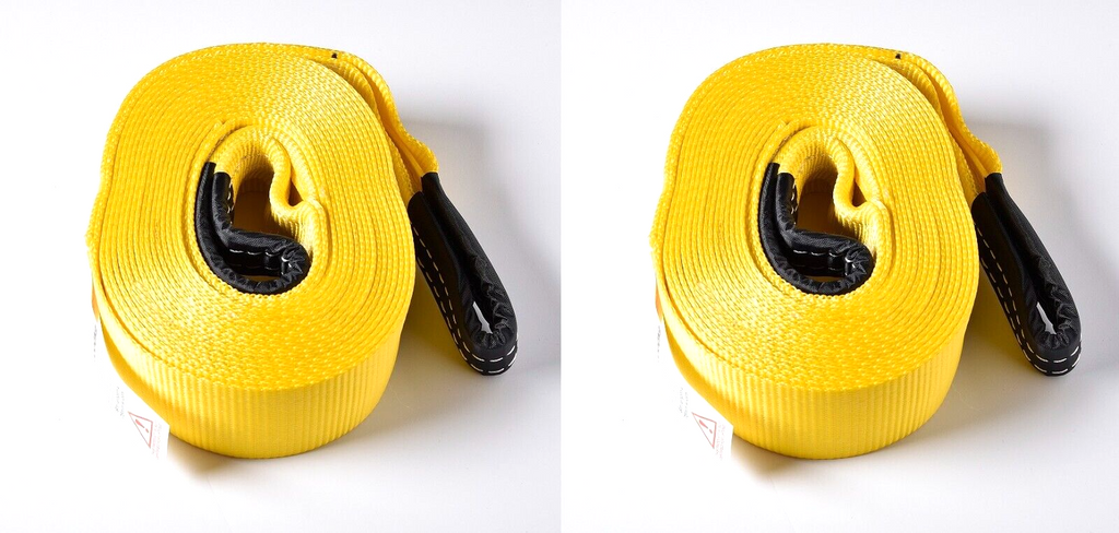 2x Tow Strap 30ft Winch Recovery Tree saver 3x30 3" 20000 lbs 9Ton OffRoad Snow