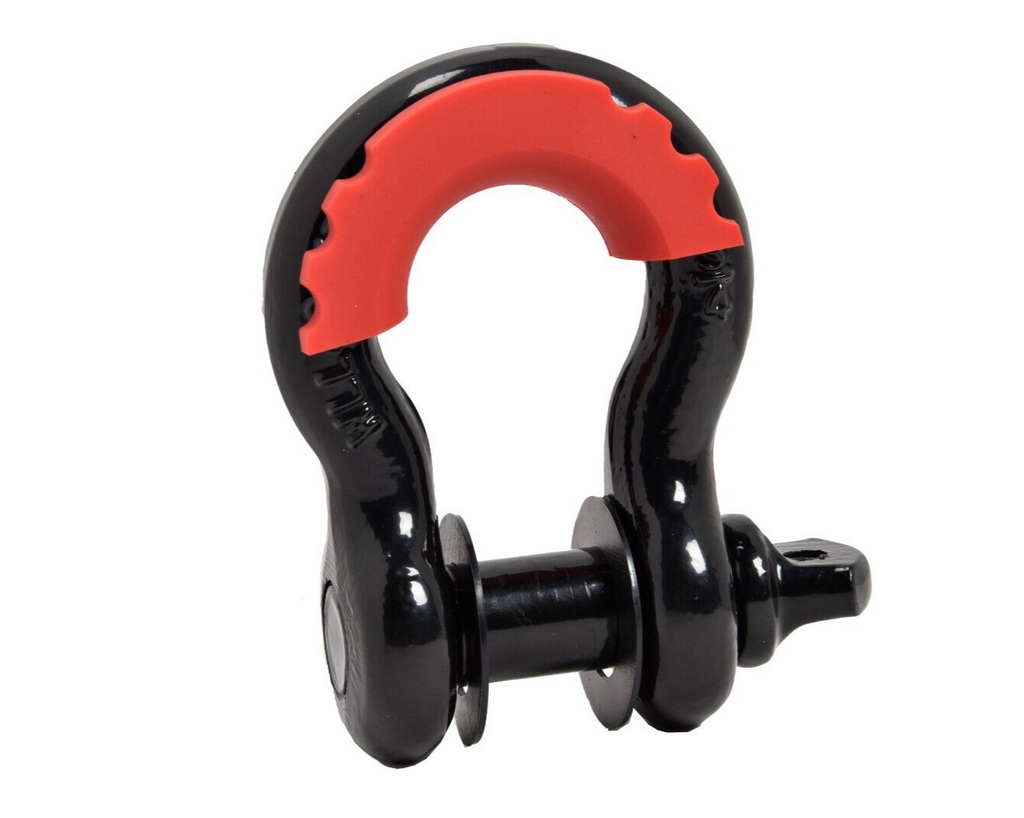 3/4" BLACK DRing Bow Shackle Pin 10500LB Red Isolator Washers Noise Reduction