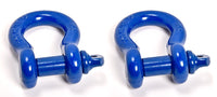 2x Bow Shackles BLUE 3/4" D Ring Screw Pin Jeep CJ Off-Road Anchor Bow 4 3/4TON
