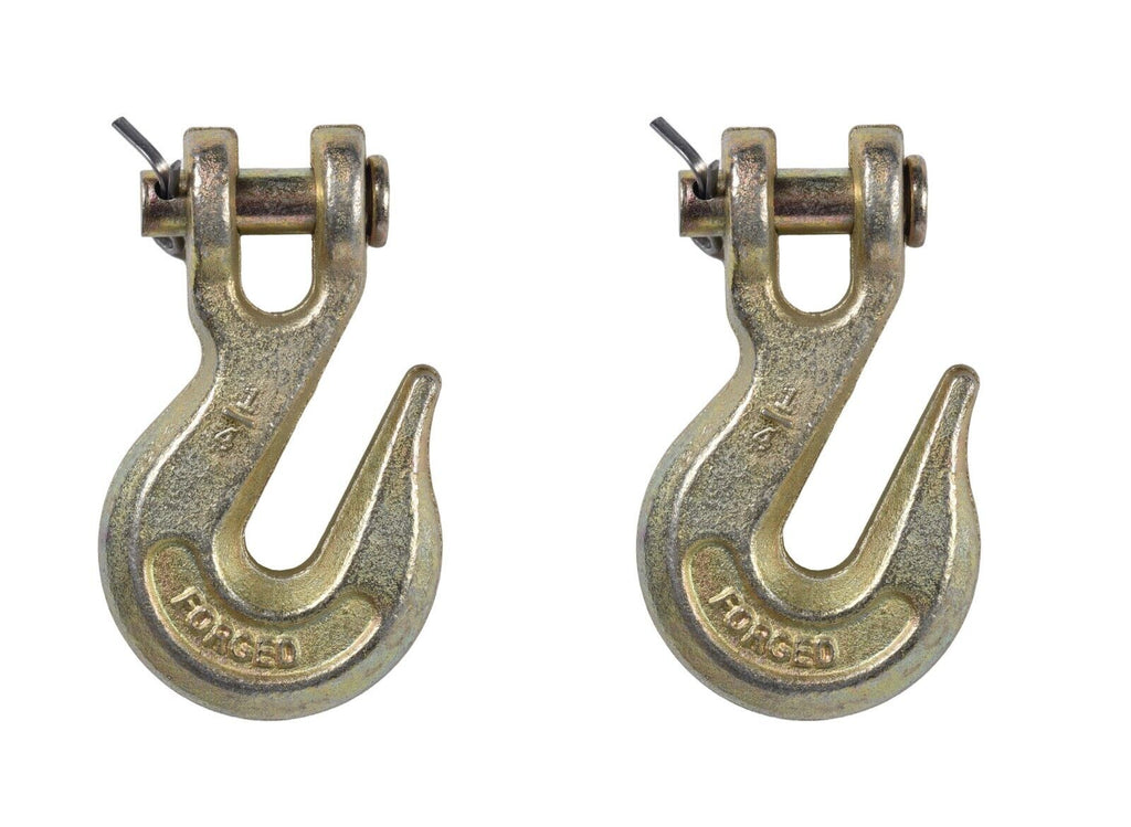 2x Clevis Grab Hook Tow Chain End G70 1/4" Flatbed Trailer Tie Down Hauling Rig