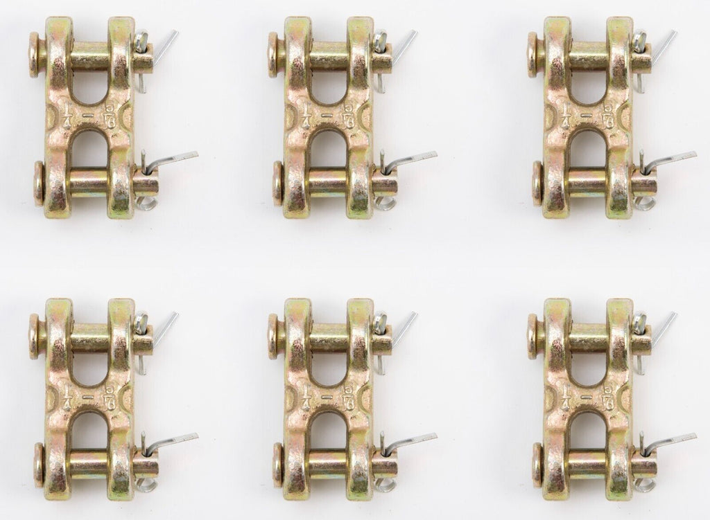 6x Twin Clevis Safety Chain Repair Link 1/4" 5/16" G70 Truck Trailer 4700WLL