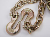 2x 20ft Transport Tow Chain 3/8" Grade G70 Tie Down Binder G7+ End Hooks Rigging
