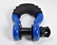 3/4" BLUE D-Ring Bow Shackle 10500 lbs BLACK Pin & No noise vibration Protector