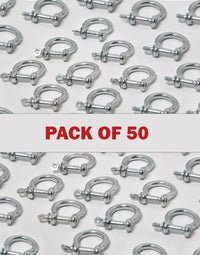 Bow Shackle M5 3/16" 5mm Nickel Plated Steel Screw Pin Anchor Rigging Pack of 50