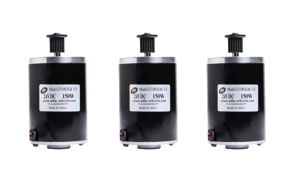 3-150W Watt 24V DC electric motor Pulley 6812 scooter gokart or minibike 3M Belt