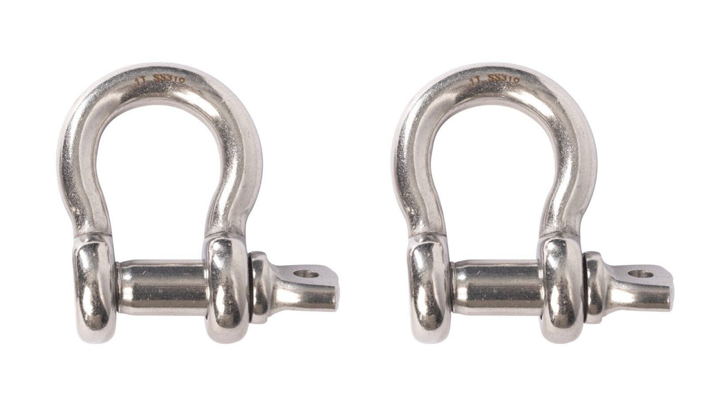 2 pcs 3/8" Marine Bow Shackle D Clevis Ring 316 Stainless Steel Sailboat Rigging