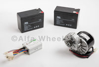 350 Watt 24 Volt electric motor kit f GoKart gear 1/2" w Batteries & Controller