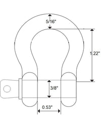 25x 5/16" 8mm Marine Bow Shackle Ring 304 Stainless Steel Sailboat Rigging
