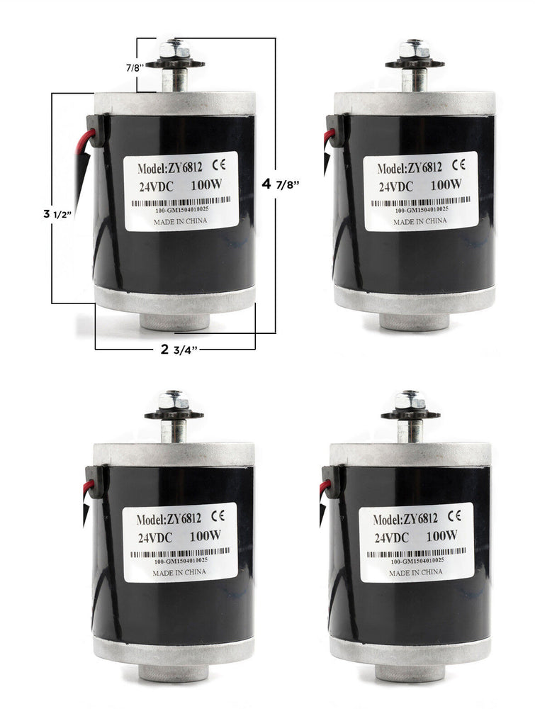 Electric Motor (4) 100W watt 24V Volt  MY6812 scooter bike go-kart minibike 11T