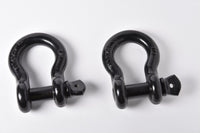 2x Bow Shackle BLACK 7/8" D-Ring 6.5 Ton w 1" Clevis Screw Pin 14000 lbs Hummer