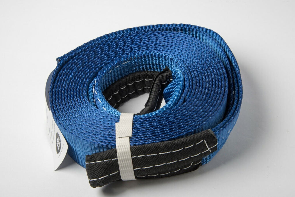 Tow Strap 20ft 2" Blue 14000lbs 6.5T winch sling recovery 2x20 Mud Snow SUV UTV