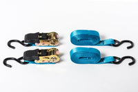 2 pack 1"x15' Blue Ratchet Tie-Down Straps f Motorcycle Kayak 1x15 1500lbs 680Kg