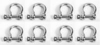 8x 6mm 1/4" Marine Bow Shackle DRing 316 Stainless Steel Boat Rigging Paracord