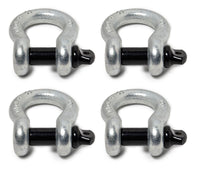 Lot of 8 Premium Nickel D-Ring 3/4" Bow Shackle Black Screw Pin 10500 LB Jeep CJ