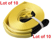 Lot of 10 Tow Straps 20000lb 9T 2"x20' 2x20 Snow Winch Extension Auto SUV Truck