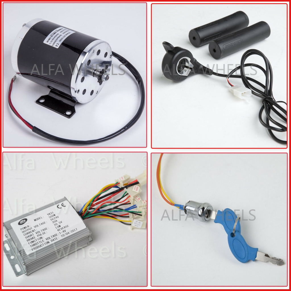 #35 500W 24V electric motor kit w Base Reverse Control+Thmb Throttle+Key Go-Kart