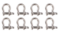 8x Bow Shackle Marine Stainless Steel 3/8" D Clevis Ring 316 Sailboat Rigging
