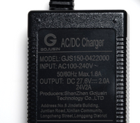 Battery Charger AV Plug f gel SLA AGM 24V 2 amp High End DC f electric scooter