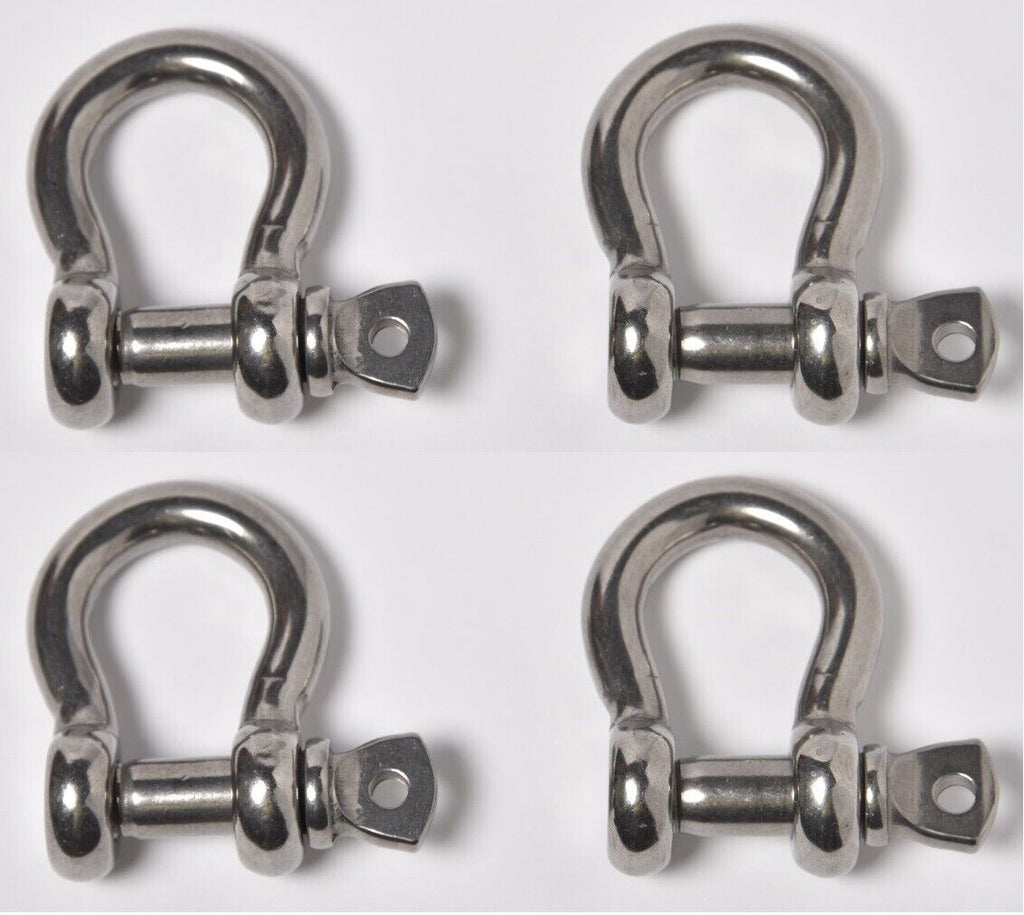 4x Marine Bow Shackle 5/8" Stainless Steel Clevis D-Ring 304 Sailboat Rigging