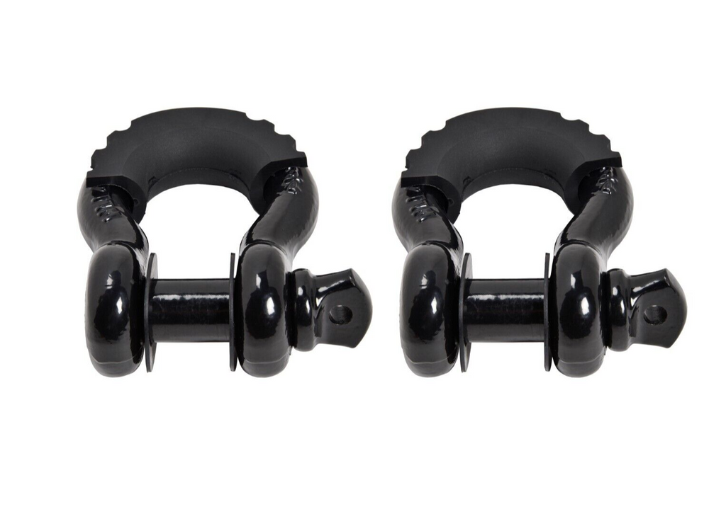 (2) 3/4" BLACK DRing Bow Shackle 10500lbs BLACK Pin & no noise vibration Reducer