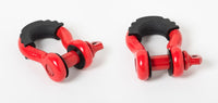 (2) 3/4" RED DRing Bow Shackle 10500 lbs Pin & BLACK no noise vibration Reducer