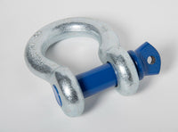 2x 1" D Ring Galv Bow Shackle Screw Pin Blue Clevis Rigging Towing WLL 8.5Ton