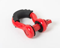 Bow Shackle 3/4" RED D-Ring 10500 lbs Pin & BLACK No noise Vibration Protector