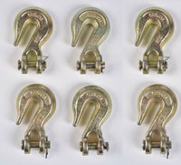 6x G70 5/16" Clevis Grab Hooks Tow Chain f Flatbed Trailer Tie Down Hauling Rig