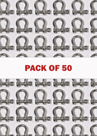 50x Bow Shackle 5mm 3/16" Stainless Steel Marine 304 Clevis Boat Rigging Bracele
