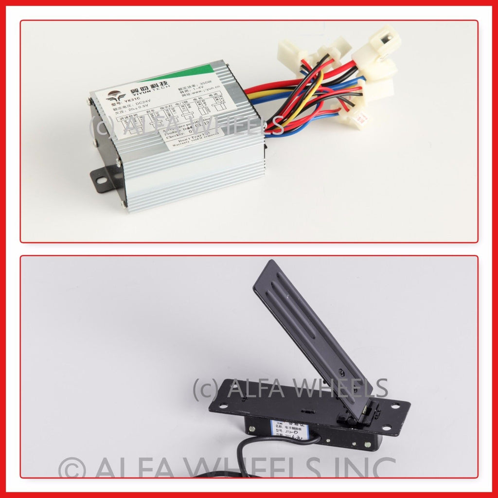 350W 24V kit speed control box & Foot Pedal Throttle f goKart Cart eCar electric