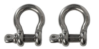 2(Two) 1/2" Marine Bow Shackle Clevis DRing 316 Stainless Steel Sailboat Rigging