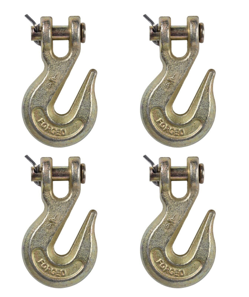 4x Clevis Grab Hook Tow Chain End G70 1/4" Flatbed Trailer Tie Down Hauling Rig