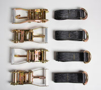 12pc Lasso Wheel Tow Truck Tie Down Axle Strap Ratchet J Finger Hook Tire Black