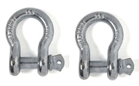 2x Galvanized 3/4" Bow Shackles D Rings Screw 7/8" Pin Jeep CJ  4 3/4 Ton Riggin