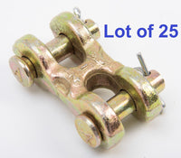 Lot 25 Twin Clevis Safety Chain Repair Link 1/4" 5/16" G70 Truck Trailer 4700WLL
