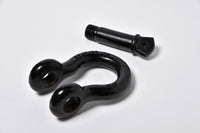 2x Bow Shackle BLACK 7/8" D-Ring 6.5 Ton w 1" Clevis Screw Pin 14000 lbs Hummer