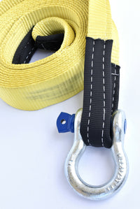 3" 20000lbs Tow Strap 20 ft w D Rings winch sling off-road vehicle recovery