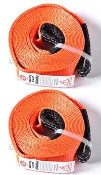 2x Pack 2" 14000lbs Tow Strap 20 ft winch sling 2in 20ft vehicle recovery 2x20