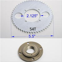 #T8F 8mm 54T 4 hole Sprocket chain drive gear+Free wheel f rear wheel GoKart ATV
