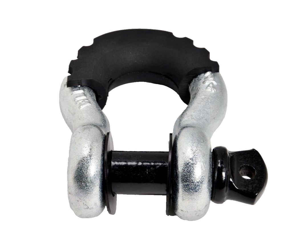 3/4" Bow Shackle BLACK Screw Pin 10500LB Plastic noise vibration Reducer Jeep CJ