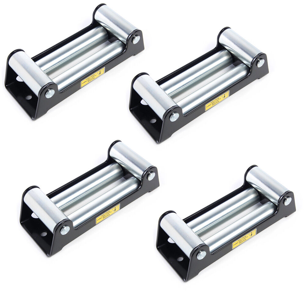 4 Pack Heavy Duty Winch Roller Fairlead 10" 4 Way Roller Cable Guide US stock