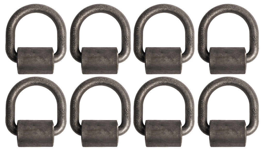(8) 5/8" D Ring Weld On Tie Down for Flatbed Truck Trailer Chain Straps Rope