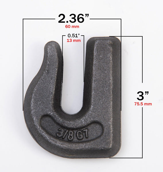 2 Weld on Grab Chain Hooks 3/8