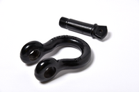 7/8" BLACK D-Ring Bow Shackle Screw w 1" Pin Clevis Rigging Hummer Towing 6.5Ton